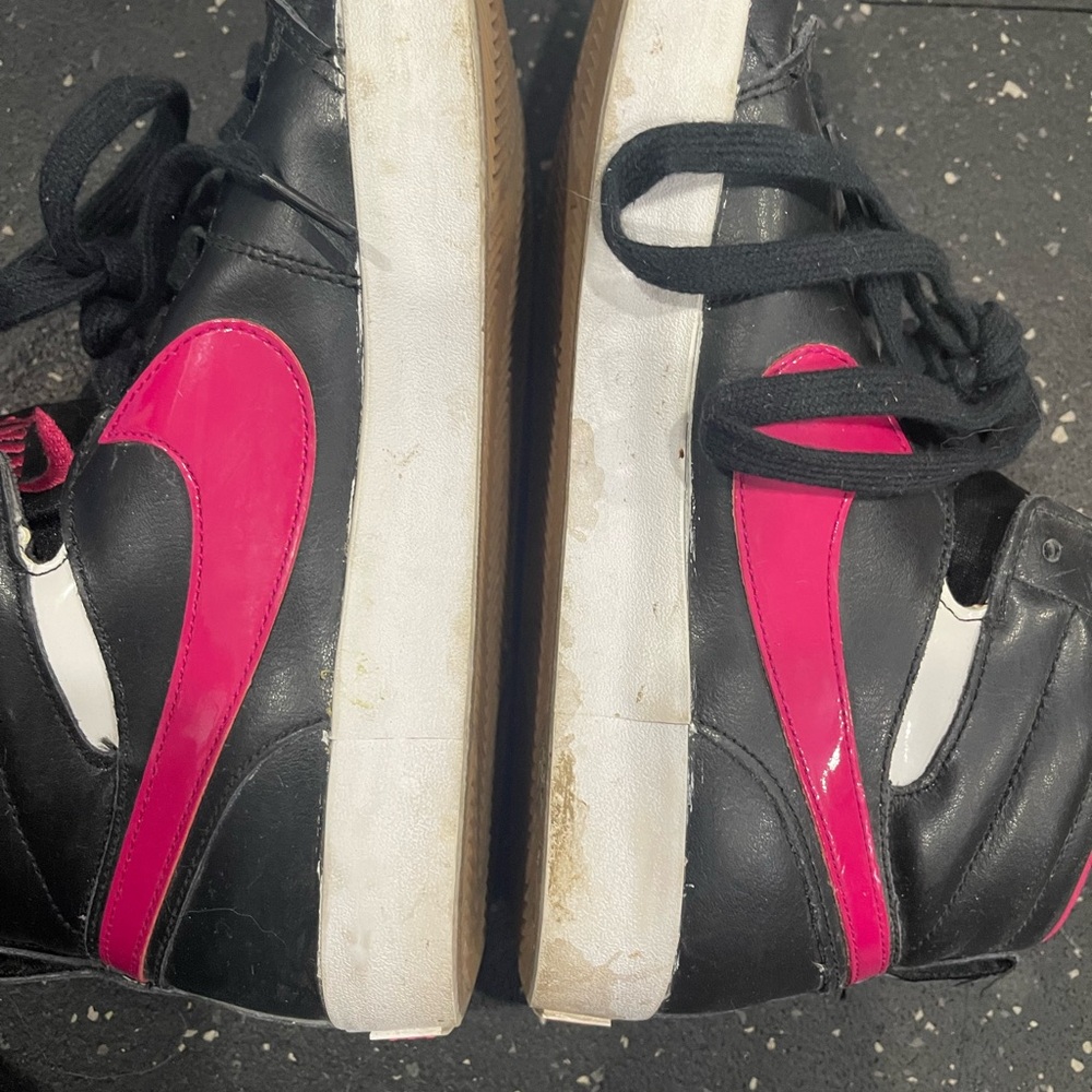 Nike Black and Pink High-Top Sneakers